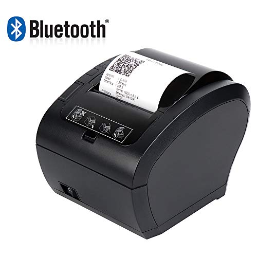 POS Receipt Printer Bluetooth 80mm Direct Thermal Printer with USB Serial Ethernet Bluetooth 4.0 Support Android Windows PC 300mm/sec Wireless Printing ESC/POS,Do not Support iOS Devices