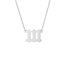 Angel Numbers Necklaces,Women Girls Dainty Gold Silver 111 1111 222 333 444 555 666 777 888 8888 999 Pendant Necklace Spiritual Numerology Jewelry