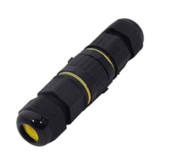 IP68 Waterproof Junction Box Connector Outdoor Straight 2P 3P 4P 5P PA66 Nylon Material External Junction Box Cable Connector Black 2PCS (M684-C)
