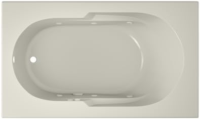 Jacuzzi SIGNATURE Acrylic Drop-In Bathtub, Soaking Sanctuary, Slip Resistant, Universal Drain Placement, 60" (L) x 36" (W), Rectangle, Oyster