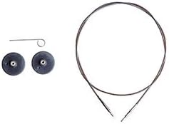 Knit Picks Interchangeable Circular Knitting Needle Cable - 47" Black | For Regular Interchangeable knitting needles, creates 47 inch total length including needle length when attached