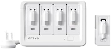 Gitryin 1 DC, 1 Lightning, 3 Type-C Retractable Wall Chargers and 1 Power Strip, Desktop Modular Charging Station