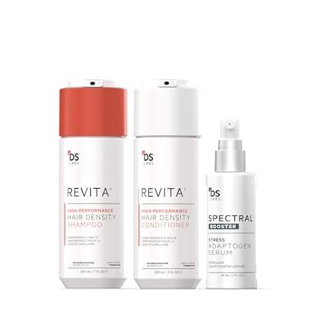 DS Labs Revita Shampoo & Conditioner Kit 205mL with Spectral Booster Topical Serum Complete Daily Scalp & Hair Care Routine