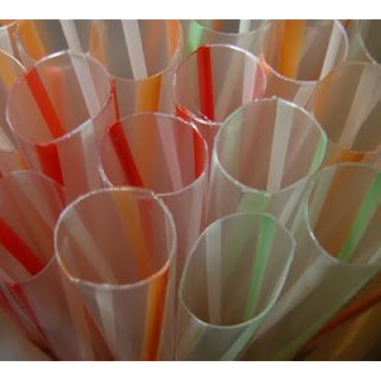 150 Count EXTRA WIDE Fat Boba Drinking Straw 8 12 Striped.