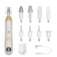 Mfish Electric Callus Remover for Feet, Rechargeable Foot File with Digital Display, 9 Speeds & 8 Grinding Heads, Professional Pedicure Tool for Thick Calluses, Cracked Heels & Hard Skin Black