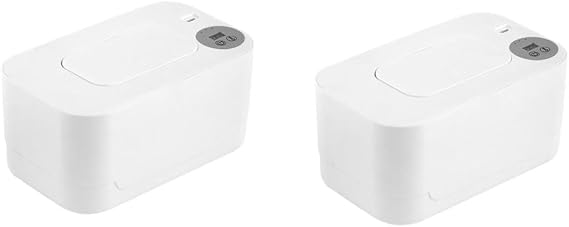 2pcs Baby Wipe Warmer Dispenser Large Capacity Portable for Travel Easy Push Button Heat Newborn Friendly