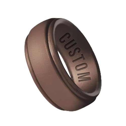Personalized Silicone Wedding Ring Engagement Ring Silicone Rubber Wedding Bands for Men Women Custom Engraved Couples Rings