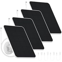 Solar Panel for eufy Camera,Security Camera, 4W Solar Panels for eufyCam E, 2/2Pro, 2C/2C Pro, soloCam E20/E40, IP65 Waterproof USB-C Solar Panel Charger for eufy with Micro USB & Rubber Plug (4 Pack)
