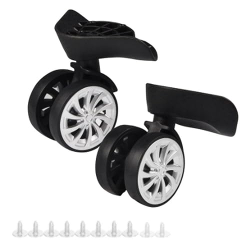 Universal 360 Rotating Luggage Wheels Replacement Casters for Suitcases & Trolleys Repair Kit with Screws,1 Pair