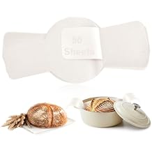 Marspark 50 Pcs Bread Sling Sourdough Bread Sling - Dutch Oven Liner, Pre-Cut Parchment Baking Supplies for Easy Dough Transfer (Round)
