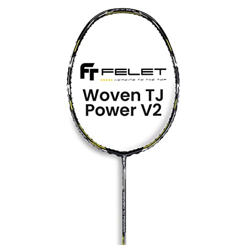 Felet Woven TJ Power V2 Yellow Badminton Racket [Free String & Grip]