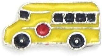 Cherityne School Bus Floating Charm for Locket Pendants