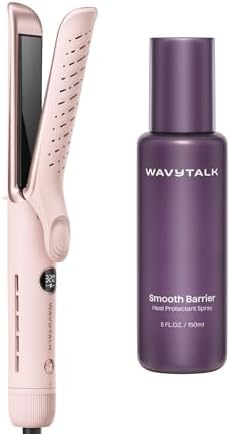 Wavytalk Whirlwind Pro Airflow Styler Curling Iron and Heat protectant Spray for Hair 5 Fl Oz