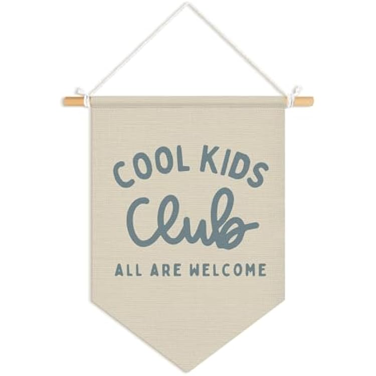 Playroom Wall Decor,Navy Blue The Cool Kids Club Wall Banner,Kids Room Decor Wall Hanging Flag for Classroom,Playroom,Boys Room,Homeschool
