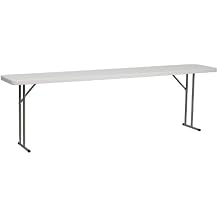 Flash Furniture 8' Plastic Folding Training and Event Table, Rectangular Folding Training Table with 330-lb. Static Weight Capacity, White