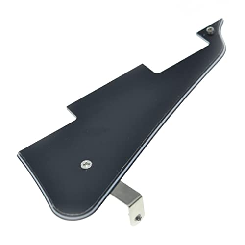 Dopro LP Guitar Pickguard and LP Stainless Steel Bracket with Nickel Steel Mounting Screws for USA Les Paul Black 3Ply
