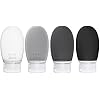 Silicone Travel Bottles for Toiletries TSA Approved Travel Size Containers Set 4 Pack Portable Leak Proof Refillable Cosmetic Squeeze Bottles Shampoo Hair Conditioner Body Lotion Bath Shower Gel