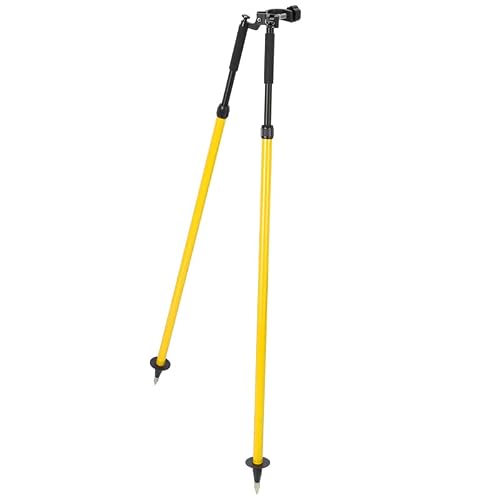 Surveying Aluminum Bipod for Prism Poles - Convenient Thumb Release, Telescopic Struts Adjustable Height Bipod for Land Surveying Total Stations