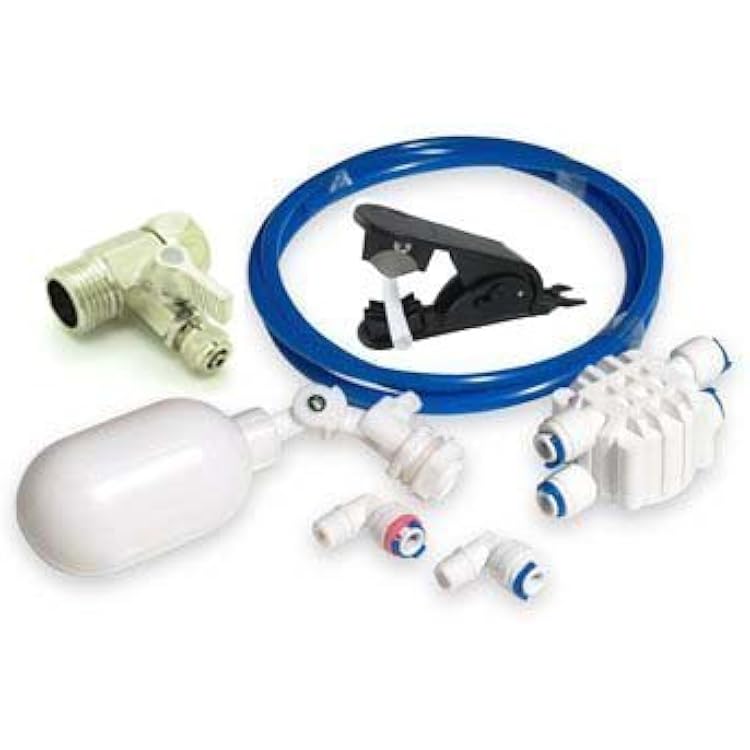 Malida 12 To 14 Tube Feed Water Adapter Ball Valve Float Valve Kit for RO & RODI Systems
