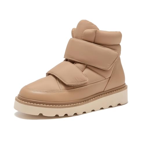 BEAU TODAY Snow Boots for Women, Platform Anti-Slip Winter Ankle Booties,Comfort Wool Round Toe Women Boots, Ladies Comfortable Short Boots Outdoor