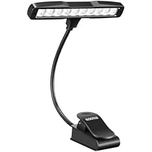 Kootek Music Stand Light, Eye Caring Clip-on Piano Lamp, 360 Flexible Gooseneck Adjustable Brightness USB Rechargeable for Sheet, Book Reading, Orchestra, Podium, Easel