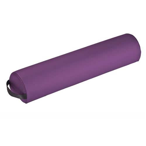 EarthLite Massage Bolster Pillow 34 Round Durable, Easy to Clean 100% PU Upholstery incl. Strap HandleProfessional Quality CFC-FreeBack Pain Relief, Amethyst