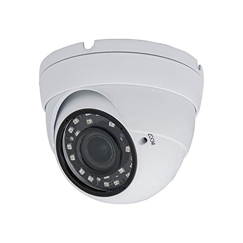 Evertech Indoor Outdoor 1080P HD Dome CCTV Security Camera, 2.8-12mm Adjustable Varifocal Manual Zoom Lens Hybrid 4-in-1 TVIAHDCVIAnalog