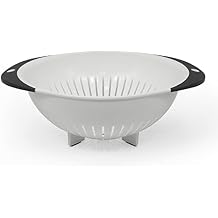 White Strainer Colander W/Soft Grip Handles