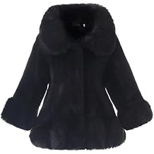 Fluffy Fleece Coat for Girls Winter Jacket Size 7-8 Princess Stylish Party Outerwear