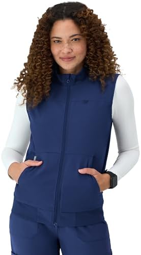 Hanes Women's Comfort Fit Scrubs Healthcare Vest, Moisture-Wicking Stretch Scrubs Vest for Women