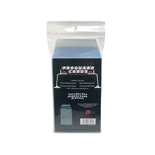 Tall Boy PSA Graded Card Sleeves - Holds Large PSA or SGC Slabs - 50 Sleeves per Pack