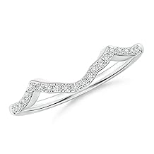 Lab Grown Diamond Half Eternity Curved Wedding Ring in Sterling Silver/ 14K Gold/Platinum for Women | April Birthstone | Wedding, Anniversary, Engagement, Birthday Jewelry Gift For Her
