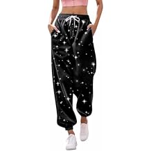 LCMTWX Women Sweatpants with Pockets Drawstring Elastic Waisted Heart Print Bottom Pants Baggy Comfortable Joggers for