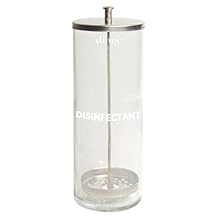Diane Glass Disinfectant Jar for Sterilizing Hair Salon Shears, Combs, Barber Cleaning Supplies, Clippers, and Nail Tools Large - 10 Tall x 3.4 Wide 33 Fl Oz Capacity