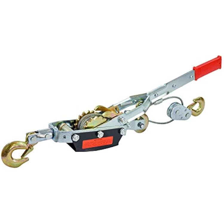 4 Ton Heavy Duty 3 Hook Steel Cable Dual Gear Power Ratchet Come Along Puller Tool | Power Puller | Come Along Winch Heavy Duty | Chain Puller | 4 Ton Power Puller - POWERP4