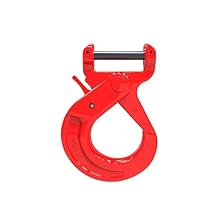 Short Clevis Self-Lock Hook for Web Sling, 2.2t/4850lb Forged Alloy Steel, Heavy Duty Professional Use Hoisting and Lifting (8-SLR089-2.2T)
