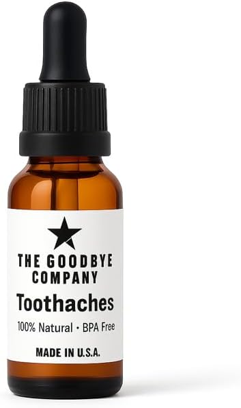 The Goodbye Company Organic Clove Toothache Relief Oil Undiluted Blend with Peppermint Leaf, Sea Buckthorn & Castor Oil Natural Tooth & Gum Comfort Formula 15 mL Glass Dropper Made in USA