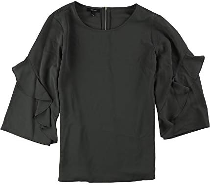 Alfani Womens Zip-Back Ruffled Blouse
