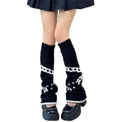 Goth Alt Leg Warmers for Women Y2k Gothic Long Punk Knit Japanese Fashion Steampunk Grunge Emo Hippie Knitted Warm
