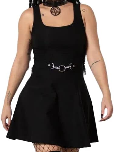 Killstar Thunderstruck O-Ring Dress Black Metal Gothic Alternative-XXL