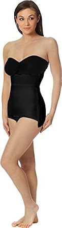 MARENA Women's 1st Stage High Waisted Compression Girdle with No Leg Coverage, Size Medium Black