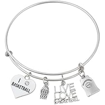 Infinity Collection Basketball Bracelet- Basketball Charm Bracelet- Basketball Jewelry, Gift for Female Basketball Players.