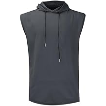 LCMTWX Mens Tank Tops Casual Hooded Vest Mens Sports Summer Hoodie Basketball Vest Thin Sleeveless Top Lightweight T Shirts