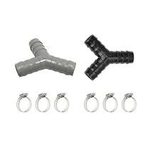 2PCS Washing Machine Drain Hose Y-Type Reducer Plastic Connector for Split Pipe Connection Three-Way Adapter