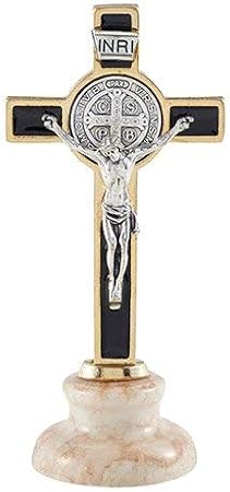 Christian Brands Catholic Saint Benedict Black Enamel Crucfix 4/pk