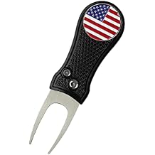 Golf Ball Marker Divot Tool Sets Switchable Divot Repair Tools (Black 4)