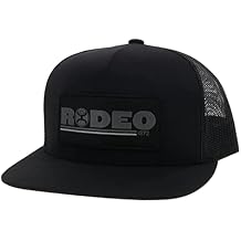 HOOEY Rodeo Adjustable Snapback Trucker Mesh Back Hat with Logo (Black)