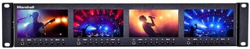 Marshall Ml 454 V3 Quad 4.5 2ru Rackmount Monitor 3g Sdi and HDMI | Quad 4.5 Displays, 4x 3g-Sdi and 4x HDMI Inputs with Loop Outputs, 2ru Rack, 3-Color Tally