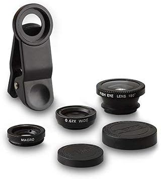 Smartphone Camera Lens Kit 3 in 1 Smartphone Lens Kit 0.67x Zoom Smartphone Lens, 15x Macro Lens, 130° Wide Angle Lens, Camera Lens for iPhone Smartphone Camera Lens for Android