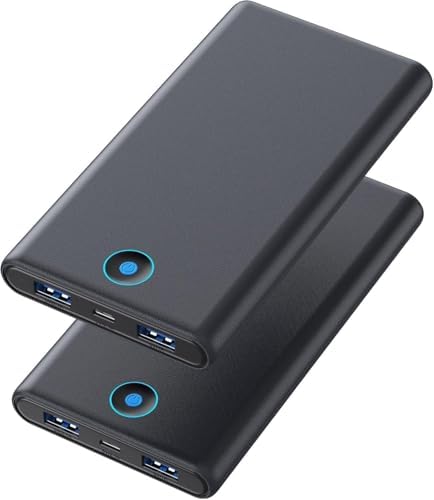 [2-Pack] Portable Charger Power Bank 20000mAh,Ultra Slim Fast Charging Battery Pack with Dual USB Outputs,Travel Essential Portable Phone Charger for iPhone 171615141312X,Galaxy S24, Android etc